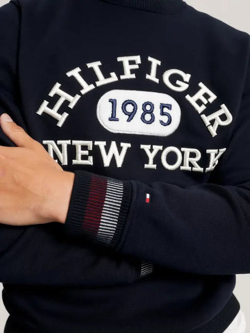 Felpa giro Uomo College Monotype Blu Tommy Hilfiger- Francavilla Moda